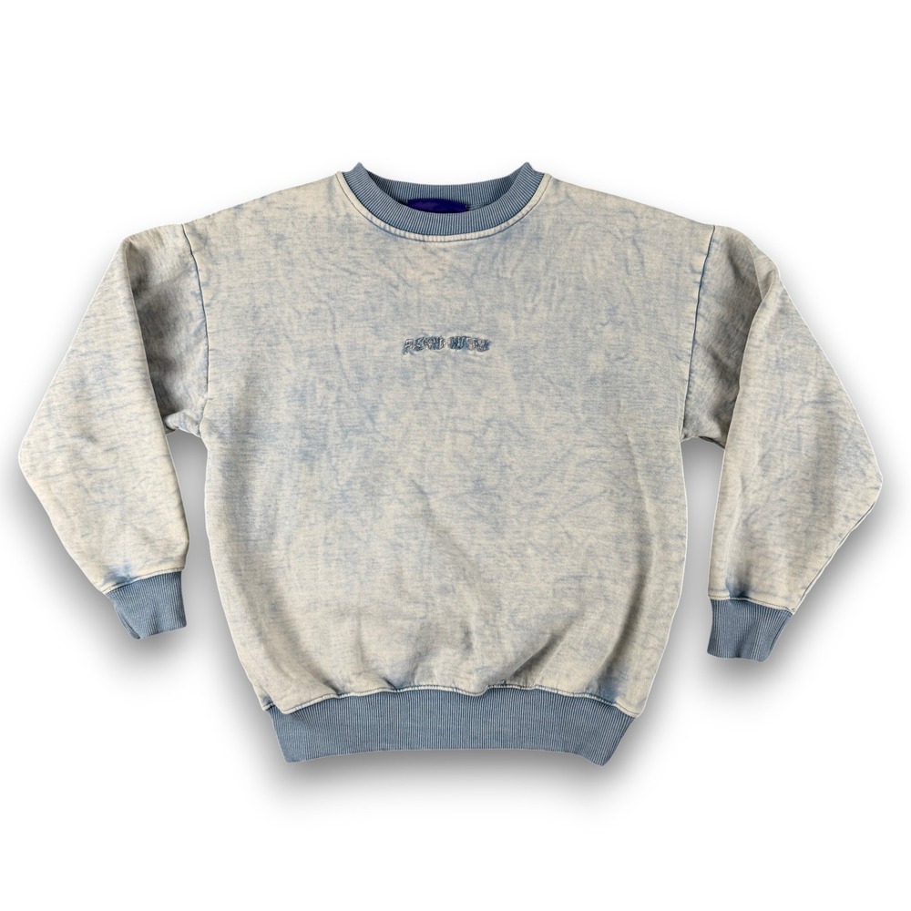 FA World Entertainment F*cking Awesome Sweatshirt Men XS Blue Acid Wash Crewneck